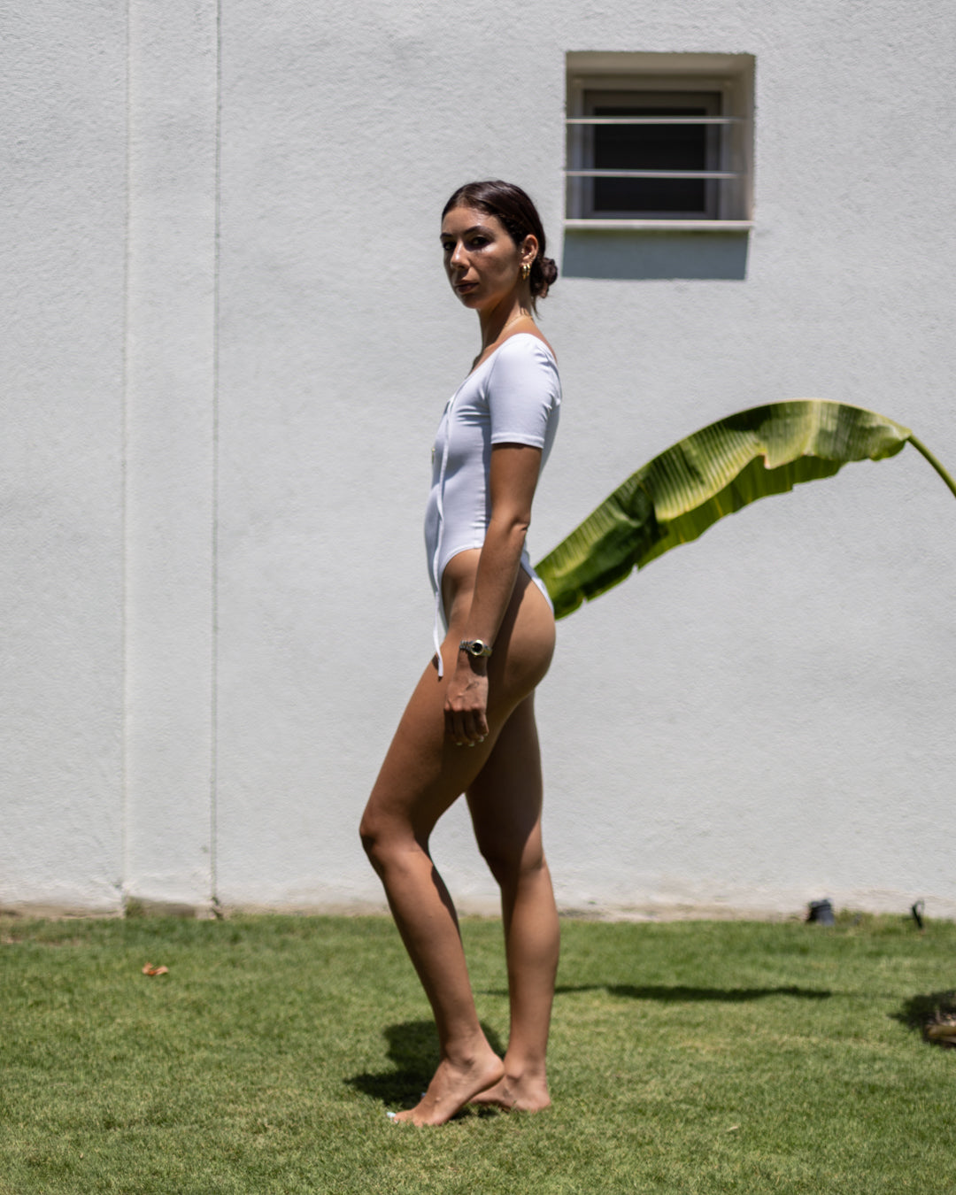 White' Call Me Short Sleeve Bodysuit