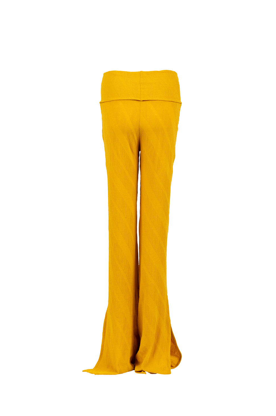 Hardal Sarı Paça Yırtmaçlı Pantolon