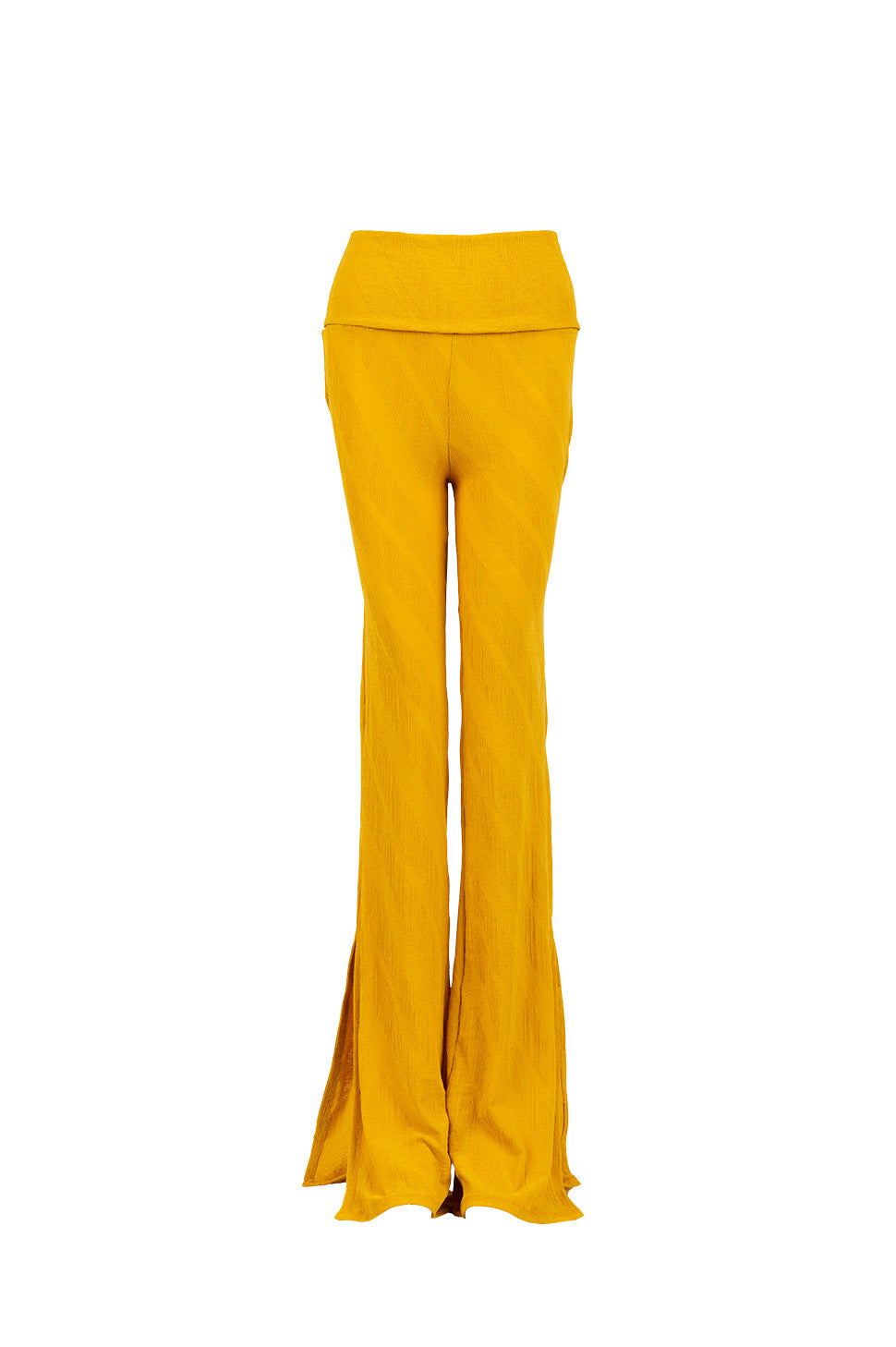 Hardal Sarı Paça Yırtmaçlı Pantolon