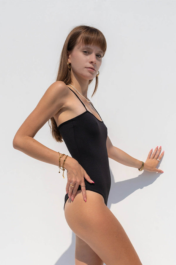 Black' Cross Bodysuit