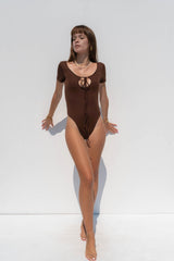 Coffee Bean' Short Sleeve Call Me Bodysuit