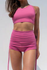 Bubble Gum' Shirring Shorts